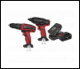 Sealey CP20VDDCOMBO 2 x 20V SV20 Series Cordless Ø13mm Combi Drill & 1/4 inch Hex Drive Impact Driver Combo Kit