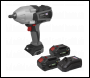 Sealey CP20VXIWKIT1 Premier SV20 Series Brushless Cordless Impact Wrench Kit 20V 4Ah - 2 Batteries