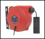 Sealey CRM10 Cable Reel System Retractable 10m 2 x 230V Socket