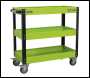 Sealey CX110HV Superline PRO® Heavy-Duty Workshop Trolley 3-Level - Hi-Vis Green
