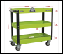 Sealey CX110HV Superline PRO® Heavy-Duty Workshop Trolley 3-Level - Hi-Vis Green
