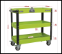 Sealey CX110HV Superline PRO® Heavy-Duty Workshop Trolley 3-Level - Hi-Vis Green