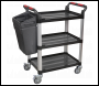 Sealey CX309 Workshop Trolley 3-Level Composite - 3 Wall