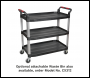 Sealey CX310 Workshop Trolley 3-Level Composite - 3 Wall