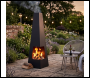 Sealey DG105 Dellonda Chiminea, Wood Burner, Heater for Outdoors W45cm x H150cm - Black Steel