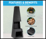Sealey DG107 Dellonda Outdoor Chiminea Fireplace Fire Pit Heater Firewood Storage Black Steel