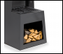 Sealey DG107 Dellonda Outdoor Chiminea Fireplace Fire Pit Heater Firewood Storage Black Steel