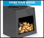Sealey DG107 Dellonda Outdoor Chiminea Fireplace Fire Pit Heater Firewood Storage Black Steel
