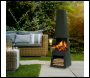 Sealey DG107 Dellonda Outdoor Chiminea Fireplace Fire Pit Heater Firewood Storage Black Steel