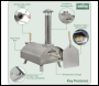 Sealey DG11 Dellonda Wood-Fired Pizza Oven 14 inch  - Stainless Steel