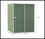 Sealey DG114 Dellonda Galvanized Steel Storage Shed with Pent Style Roof 151 x 151 x 200cm - Green