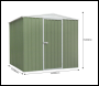 Sealey DG115 Dellonda Galvanized Steel Storage Shed with Apex Style Roof 230 x 230 x 220cm - Green