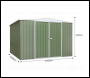 Sealey DG116 Dellonda Galvanized Steel Storage Shed with Apex Style Roof 300 x 300 x 220cm - Green