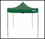 Sealey DG128 Dellonda Premium 2 x 2m Pop-Up Gazebo, Heavy Duty, PVC Coated,  Water-Resistant Fabric, Supplied with Carry Bag, Rope, Stakes & Weight Bags - Dark Green Canopy