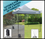 Sealey DG129 Dellonda Premium 2 x 2m Pop-Up Gazebo, Heavy Duty, PVC Coated, Water-Resistant Fabric, Supplied with Carry Bag, Rope, Stakes & Weight Bags - Grey Canopy