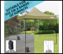 Sealey DG130 Dellonda Premium 3 x 3m Pop-Up Gazebo, PVC Coated, Water-Resistant Fabric, Supplied with Carry Bag, Rope, Stakes & Weight Bags - Beige Canopy