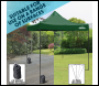 Sealey DG132 Dellonda Premium 3 x 3m Pop-Up Gazebo, PVC Coated, Water-Resistant Fabric, Supplied with Carry Bag, Rope, Stakes & Weight Bags - Dark Green Canopy
