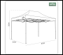 Sealey DG134 Dellonda Premium 3 x 4.5m Pop-Up Gazebo, Heavy Duty, PVC Coated, Water-Resistant Fabric, Supplied with Carry Bag, Rope, Stakes & Weight Bags - Beige Canopy