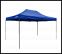 Sealey DG135 Dellonda Premium 3 x 4.5m Pop-Up Gazebo, Heavy Duty, PVC Coated, Water-Resistant Fabric, Supplied with Carry Bag, Rope, Stakes & Weight Bags - Blue Canopy