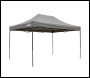 Sealey DG137 Dellonda Premium 3 x 4.5m Pop-Up Gazebo, Heavy Duty, PVC Coated, Water-Resistant Fabric, Supplied with Carry Bag, Rope, Stakes & Weight Bags - Grey Canopy
