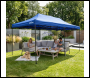 Sealey DG139 Dellonda Premium 3x6m Pop-Up Gazebo, Heavy Duty, PVC Coated, Water-Resistant Fabric, Supplied with Carry Bag, Rope, Stakes & Weight Bags - Blue Canopy