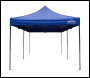 Sealey DG139 Dellonda Premium 3x6m Pop-Up Gazebo, Heavy Duty, PVC Coated, Water-Resistant Fabric, Supplied with Carry Bag, Rope, Stakes & Weight Bags - Blue Canopy