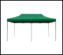 Sealey DG140 Dellonda Premium 3x6m Pop-Up Gazebo, Heavy Duty, PVC Coated, Water-Resistant Fabric, Supplied with Carry Bag, Rope, Stakes & Weight Bags - Dark Green Canopy
