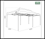 Sealey DG141 Dellonda Premium 3x6m Pop-Up Gazebo, Heavy Duty, PVC Coated, Water-Resistant Fabric, Supplied with Carry Bag, Rope, Stakes & Weight Bags - Grey Canopy