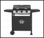 Sealey DG14 Dellonda 3 Burner Gas BBQ Grill, Ignition, Thermometer, Black/Stainless Steel