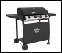 Sealey DG15 Dellonda 4 Burner Gas BBQ Grill, Ignition, Thermometer, Black/Stainless Steel