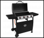 Sealey DG15 Dellonda 4 Burner Gas BBQ Grill, Ignition, Thermometer, Black/Stainless Steel