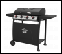 Sealey DG15 Dellonda 4 Burner Gas BBQ Grill, Ignition, Thermometer, Black/Stainless Steel