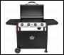 Sealey DG15 Dellonda 4 Burner Gas BBQ Grill, Ignition, Thermometer, Black/Stainless Steel