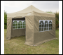 Sealey DG164 Dellonda Premium 3x3m Pop-Up Gazebo & Side Walls, PVC Coated, Water-Resistant Fabric with Carry Bag, Rope, Stakes & Weight Bags - Beige