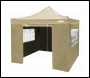 Sealey DG164 Dellonda Premium 3x3m Pop-Up Gazebo & Side Walls, PVC Coated, Water-Resistant Fabric with Carry Bag, Rope, Stakes & Weight Bags - Beige