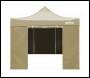Sealey DG164 Dellonda Premium 3x3m Pop-Up Gazebo & Side Walls, PVC Coated, Water-Resistant Fabric with Carry Bag, Rope, Stakes & Weight Bags - Beige