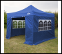 Sealey DG165 Dellonda Premium 3x3m Pop-Up Gazebo & Side Walls, PVC Coated, Water-Resistant Fabric with Carry Bag, Rope, Stakes & Weight Bags - Blue