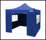 Sealey DG165 Dellonda Premium 3x3m Pop-Up Gazebo & Side Walls, PVC Coated, Water-Resistant Fabric with Carry Bag, Rope, Stakes & Weight Bags - Blue