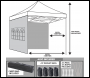 Sealey DG167 Dellonda Premium 3x3m Pop-Up Gazebo & Side Walls, PVC Coated, Water-Resistant Fabric with Carry Bag, Rope, Stakes & Weight Bags - Grey