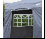 Sealey DG167 Dellonda Premium 3x3m Pop-Up Gazebo & Side Walls, PVC Coated, Water-Resistant Fabric with Carry Bag, Rope, Stakes & Weight Bags - Grey