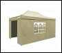 Sealey DG168 Dellonda Premium 3x4.5m Pop-Up Gazebo & Side Walls, PVC Coated, Water-Resistant Fabric with Carry Bag, Rope, Stakes & Weight Bags - Beige