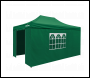 Sealey DG170 Dellonda Premium 3x4.5m Pop-Up Gazebo & Side Walls, PVC Coated, Water-Resistant Fabric with Carry Bag, Rope, Stakes & Weight Bags - Green