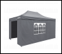 Sealey DG171 Dellonda Premium 3x4.5m Pop-Up Gazebo & Side Walls, PVC Coated, Water-Resistant Fabric with Carry Bag, Rope, Stakes & Weight Bags - Grey