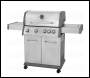 Sealey DG17 Dellonda 4+1 Burner Deluxe Gas BBQ Grill with Piezo Ignition & Thermometer - Stainless Steel