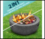 Sealey DG189 Dellonda Round MgO Fire Pit with BBQ Grill & Safety Mesh Screen 60cm - Dark Grey