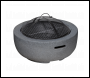 Sealey DG189 Dellonda Round MgO Fire Pit with BBQ Grill, Ø60cm, Safety Mesh Screen - Dark Grey