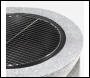 Sealey DG190 Dellonda Round MgO Fire Pit with BBQ Grill, Ø75cm, Safety Mesh Screen - Light Grey