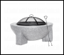 Sealey DG190 Dellonda Round MgO Fire Pit with BBQ Grill, Ø75cm, Safety Mesh Screen - Light Grey