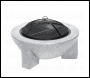 Sealey DG190 Dellonda Round MgO Fire Pit with BBQ Grill, Ø75cm, Safety Mesh Screen - Light Grey