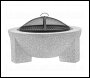 Sealey DG190 Dellonda Round MgO Fire Pit with BBQ Grill, Ø75cm, Safety Mesh Screen - Light Grey
